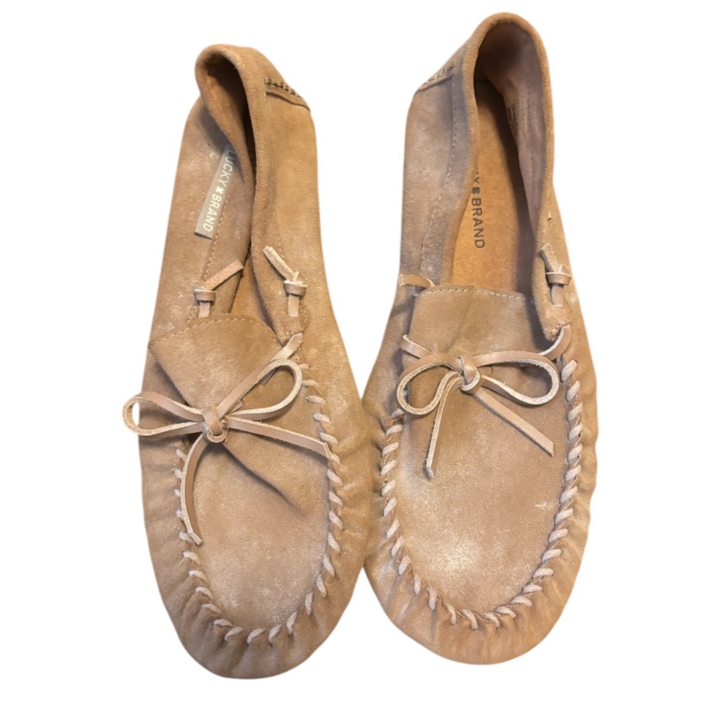 Lucky Brand Women's Tan Leather Upper Moccasins Size 8M